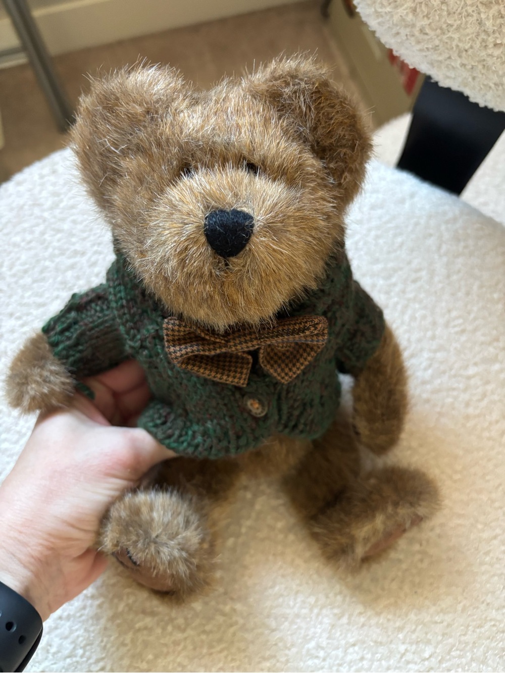 Vintage Boyds Bears Bearwear Plush Teddy Bear w/ Knit Sweater & Bow Tie